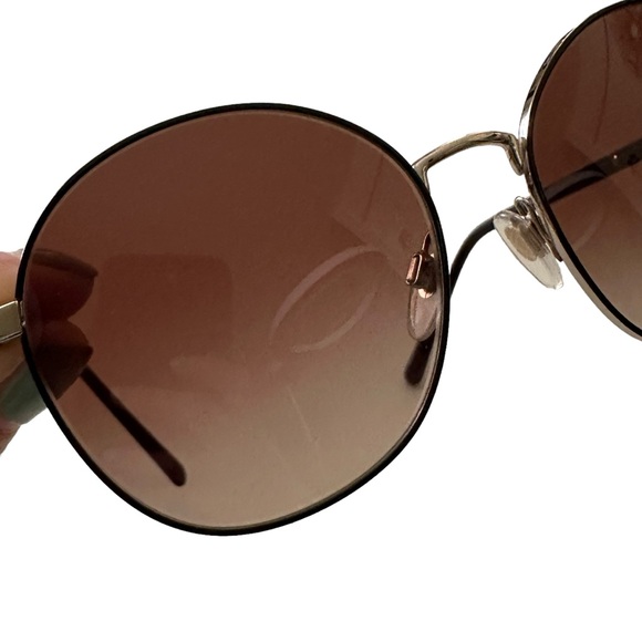 BURBERRY 3094 1145/13 56mm Gold Metal Round Sunglasses Brown Gradient Lens - Picture 6 of 8